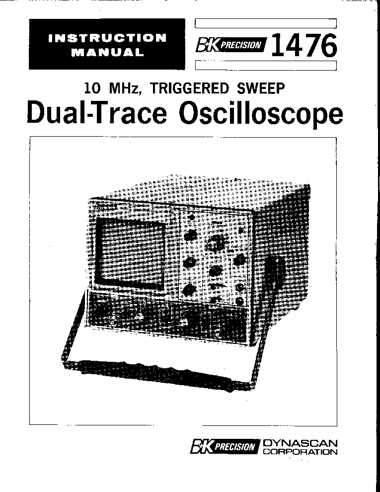 Bk Precision Oscilloscope 2160 Service Manual